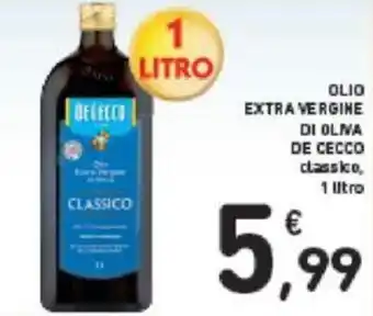 Conad OLIO EXTRA VERGINE DI OLIVA DE CECCO 1 Litro offerta