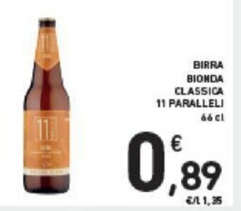 Conad BIRRA BIONDA CLASSICA 11 PARALLELI 66 cl offerta