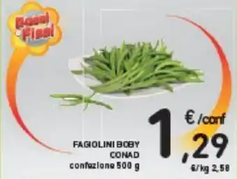 Conad FAGIOLINI BOBY CONAD confezione 500 g offerta