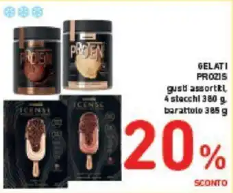 GELATI PROZIS gust assortil, 4 stecchi 380 g. barattolo 385 g