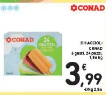 Conad GHIACCIOLI CONAD CONAD 6 gusti 24 pezzi 1,56 kg offerta