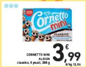 Conad CORNETTO MINI ALGIDA classico, 8 pezzi, 288 g offerta