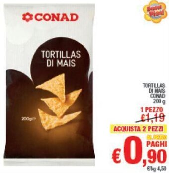 Conad TORTILLAS DI MAIS CONAD 200 g offerta