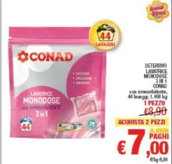 Conad DETERSIVO LAVATRICE MONODOSE DETERSIVO LAVATRICE MONODOSE offerta
