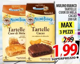 Il Genio Supermercato MULINO BIANCO TARTELLE CUOR DI MELA CACAO 288 GR offerta