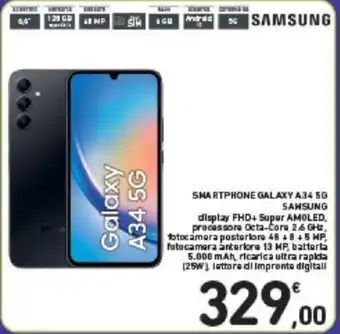 Conad SMARTPHONE GALAXY A34 5G SAMSUNG offerta