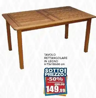 Happy Casa Tavolo rettangolare in legno - 150x90cm offerta