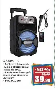 Groove 119 karaoke con microfono - h34x22x20 cm