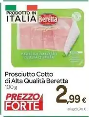 Carrefour Express Beretta prosciutto cotto di alta qualita offerta
