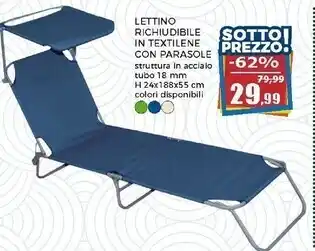 Happy Casa Lettino richiudibile con parasole - h24x188x55 cm offerta