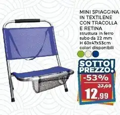 Spiaggina mini textilene con tracolla h60x47x53cm
