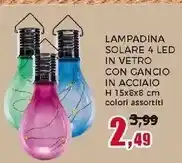 Happy Casa Lampada solare 4 led - h15cm offerta