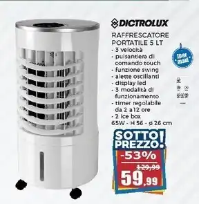 Raffrescatore portatile 65 watt con telecomando
