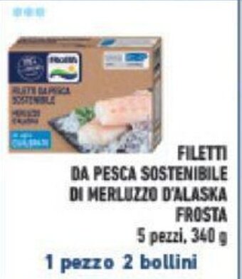 Conad FILETTI DA PESCA SOSTENIBILE DI MERLUZZO D'ALASKA FROSTA 5 pezzi, 340 g offerta