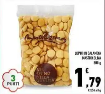 Conad LUPINI IN SALAMOIA MASTRO OLIVA 500 g offerta
