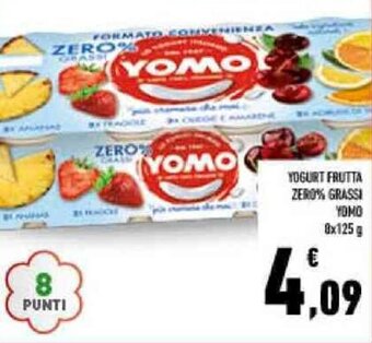 Conad YOGURT FRUTTA ZERO% GRASSI YOMO 8x125 g offerta
