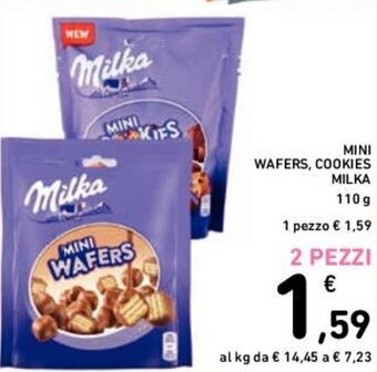 Conad MINI WAFERS, COOKIES MILKA 110 g offerta