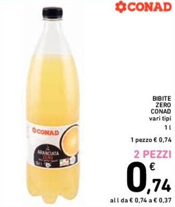 Conad BIBITE ZERO CONAD vari tipi 1 l offerta