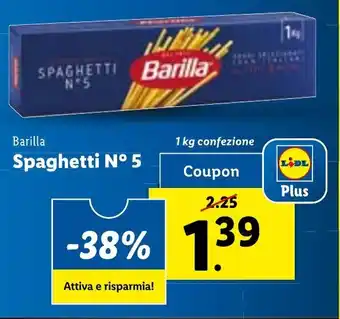 Lidl Barilla Spaghetti N° 5 offerta