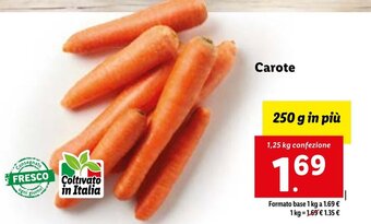 Lidl Carote 1,25 kg confezione offerta