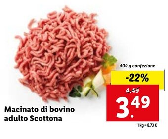 Lidl Macinato di bovino adulto Scottona 400 g confezione offerta