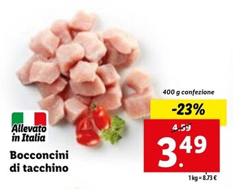 Lidl Bocconcini di tacchino 400 g confezione offerta