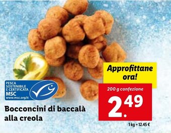 Lidl Bocconcini di baccalà alla creola 200 g confezione offerta