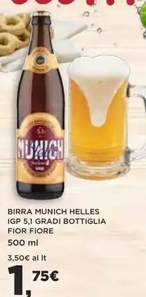 Ipercoop Fior fiore coop birra munich helles igp 5,1 gradi bottiglia offerta