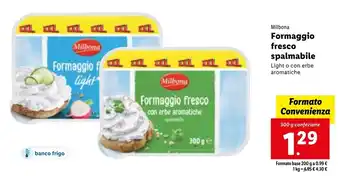 Lidl Milbona Formaggio fresco spalmabile offerta