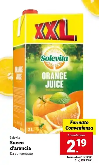 Lidl Solevita Succo d'arancia 2 l confezione offerta