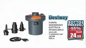 Happy Casa Bestway pompa di gonfiaggio 565 l/h elettrica 4.8 volt ricaricabile offerta