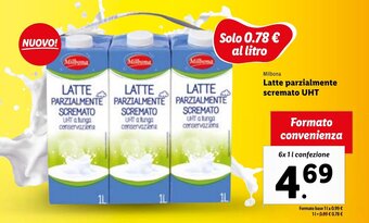Lidl Milbona. Latte parzialmente scremato UHT offerta