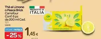 Carrefour Express Carrefour the al limone o pesca brick offerta