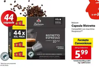 Lidl Bellarem Capsule Ristretto 220 g confezione offerta
