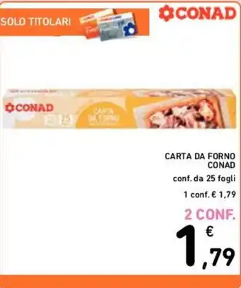 Conad CARTA DA FORNO CONAD conf. da 25 fogli 1 conf. offerta