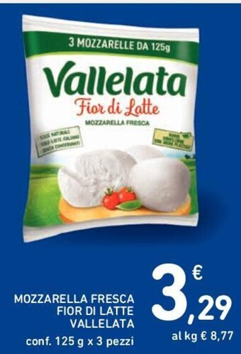 Conad MOZZARELLA FRESCA FIOR DI LATTE VALLELATA conf. 125 g x 3 pezzi offerta