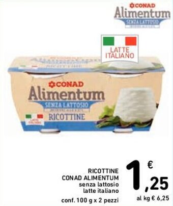 Conad RICOTTINE CONAD ALIMENTUM conf. 100 g x 2 pezzi offerta