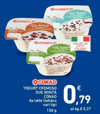 Conad YOGURT CREMOSO DUE BONTÀ CONAD 150 g offerta