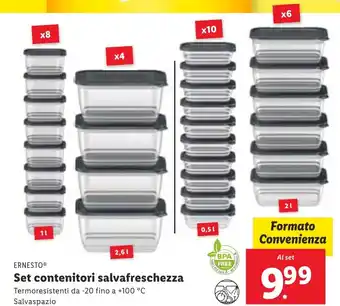 ERNESTOⓇ Set contenitori salvafreschezza x 8 1 L