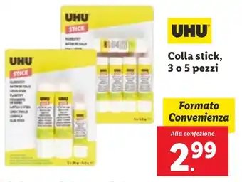 Lidl UHU Colla stick, 3 o 5 pezzi offerta