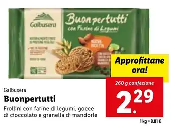Lidl Galbusera Buonpertutti 260 g confezione offerta