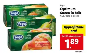 Lidl Yoga Optimum Succo in brik 6x 200 ml confezione offerta