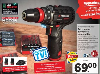 Lidl PARKSIDE PERFORMANCE® Set trapano avvitatore ricaricabile offerta
