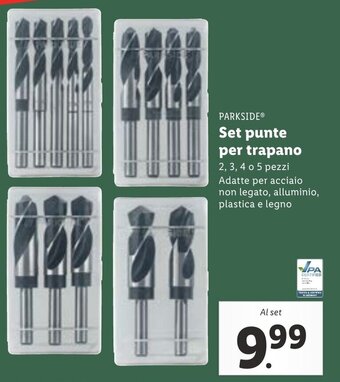 Lidl PARKSIDEⓇ Set punte per trapano offerta