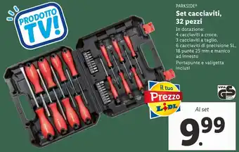 Lidl PARKSIDEⓇ Set cacciaviti, 32 pezzi offerta