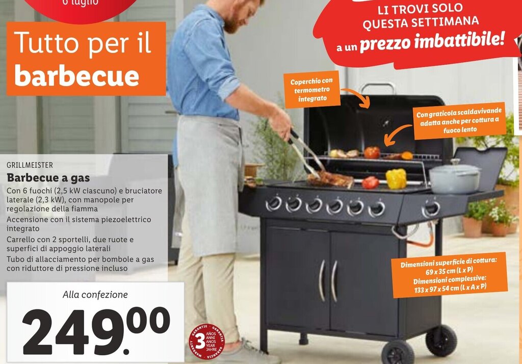 GRILLMEISTER Barbecue a gas offerta di Lidl