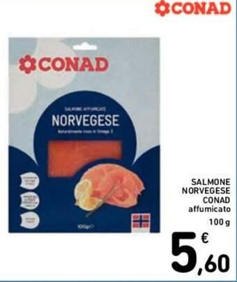 Conad SALMONE NORVEGESE CONAD affumicato 100 g offerta