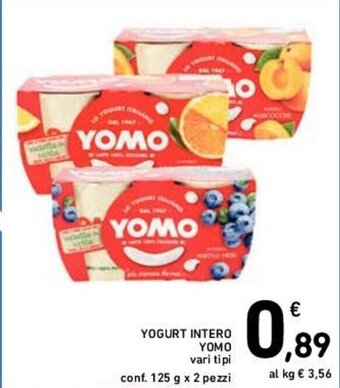 Conad YOGURT INTERO YOMO vari tipi conf. 125 g x 2 pezzi offerta