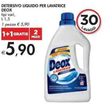 Bennet DETERSIVO LIQUIDO PER LAVATRICE DEOX tipi vari, L 1,5 offerta