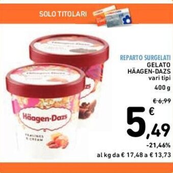 Conad GELATO HÄAGEN-DAZS vari tipi 400 g offerta